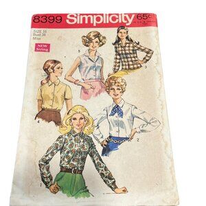 Simplicity 8399 Misses & Womens Blouses Pattern Size 16 Bust 38